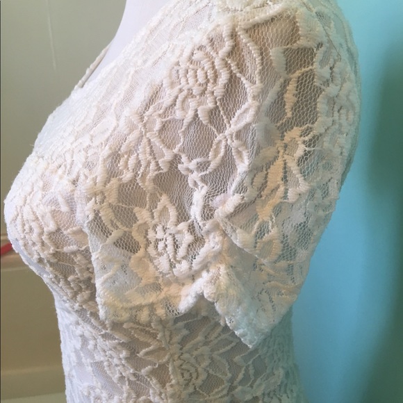 🕊 WHITE LACE DRESS WITH UNDERLINING - Picture 3 of 8